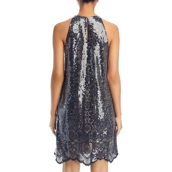 KOBI HALPERIN Maya Sequin and Lace Overlay Cocktail Dress Black Size S MSRP$798 - Picture 12 of 12